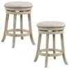 Hivvago 24/26 Inches Swivel Bar Stools Set Of 2 Wth Wooden Frame-26.5 Inches