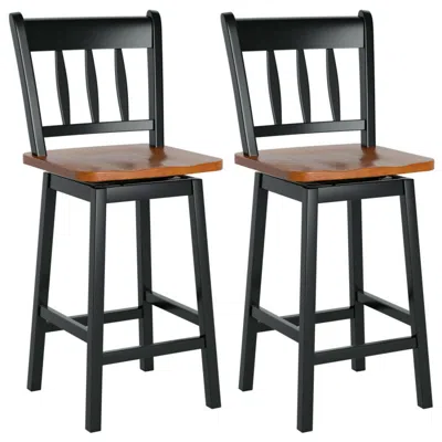 Hivvago 24.5 Inches Set Of 2 Swivel Bar Stools With 360° Swiveling In Multi