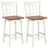 Hivvago 24.5 Inches Set Of 2 Swivel Bar Stools With 360â° Swiveling-white