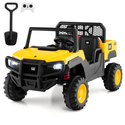 Hivvago 24v Ride On Dump Truck Licensed Caterpillar 2-seater For Girls Boys In Black