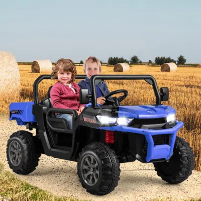 Hivvago 24v Ride On Dump Truck With Remote Control-navy In Blue