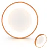 Hivvago 24w Modern Led Mount Ceiling Light With Wood Pattern And Metal Frame-natural