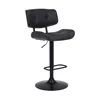 Hivvago 25" Black Iron Swivel Adjustable Height Bar Chair In Gray