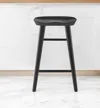 Hivvago 25" Black Solid Wood Backless Counter Height Bar Chair In Black