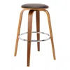 Hivvago 25" Brown Iron Swivel Backless Counter Height Bar Chair In Brown