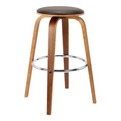 Hivvago 25" Brown Iron Swivel Backless Counter Height Bar Chair