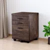 Hivvago 25" Brown Particle Board And Wood Filing Cabinet With Drawers In Brown
