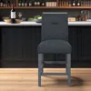Hivvago 25" Dark Gray Wood And Suede Counter Height Bar Chair In Gray