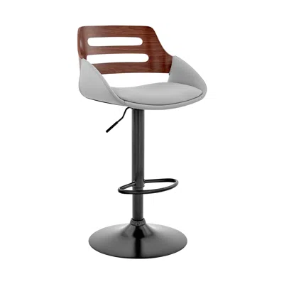 Hivvago 25" Gray And Black Iron Swivel Low Back Adjustable Height Bar Chair In White