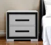 Hivvago 25" Gray And Black Two Drawer Wood Nightstand In Gray