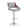 Hivvago 25" Gray And Silver Iron Swivel Low Back Adjustable Height Bar Chair In Gray
