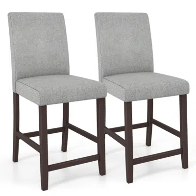 Hivvago 25 Inch Counter Height Set Of 2 Bar Stools-gray In Blue
