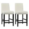 Hivvago 25 Inch Kitchen Chairs W/ Rubber Wood Legs-beige