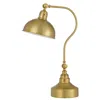 Hivvago 25 Inch Metal Curved Desk Lamp, Adjustable Dome Shade, Brass In Gold