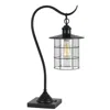 Hivvago 25 Inch Metal Downbridge Design Desk Lamp With Caged Shade, Dark Bronze