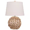 Hivvago 25 Inch Table Lamp, Elegant Handwoven Rope Base, Linen Shade, Natural Brown In Brown