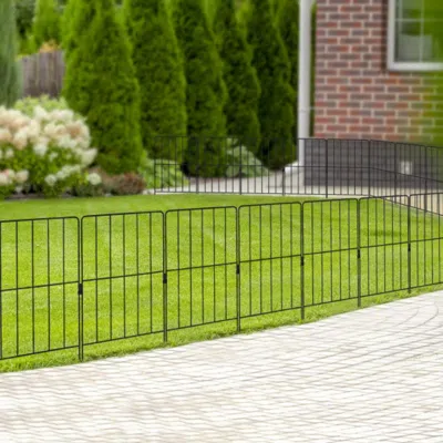 Hivvago 25 Pack Rustproof Decorative Garden Fence Set For Dog Flower Bed