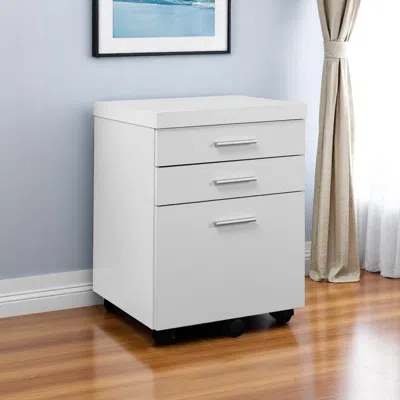 Hivvago 25" White Particle Board Filing Cabinet With Drawers