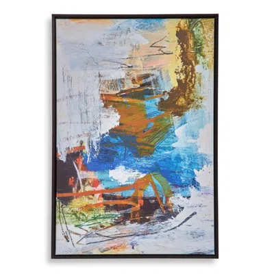 Hivvago 25 X 37 Handcrafted Wall Art Abstract Giclee, Black Frame, Multicolor