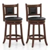 Hivvago 25.5 Inch/30.5 Inch Upholstered Bar Stools Set Of 2 With Curved Backrest And Footrest-25.5 Inches