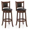 Hivvago 25.5 Inch/30.5 Inch Upholstered Bar Stools Set Of 2 With Curved Backrest And Footrest-30.5 Inches