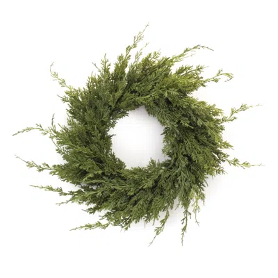 Hivvago 26" Artificial Pine Wreath In Green