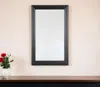Hivvago 26" Black Beveled Lines Framed Accent Mirror In Black