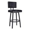 Hivvago 26" Black Iron Swivel Counter Height Bar Chair In Black