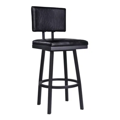 Hivvago 26" Black Iron Swivel Counter Height Bar Chair