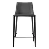 Hivvago 26" Black Steel Low Back Counter Height Bar Chair In Gray
