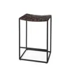Hivvago 26" Brown And Black Leather And Iron Backless Counter Height Bar Chair In Brown