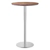 Hivvago 26" Brown And Silver Rounded Steel Bar Table