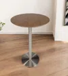 Hivvago 26" Brown And Silver Rounded Steel Bar Table In Brown