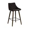 Hivvago 26" Brown Iron Counter Height Bar Chair In Brown
