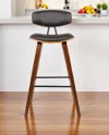 Hivvago 26" Brown Solid Wood Low Back Counter Height Bar Chair In Black