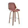 Hivvago 26" Brown Swivel Counter Height Bar Chair In Brown