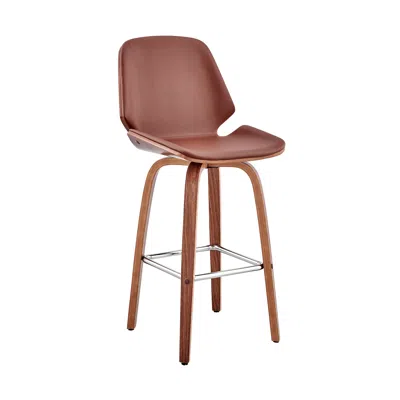 Hivvago 26" Brown Swivel Counter Height Bar Chair