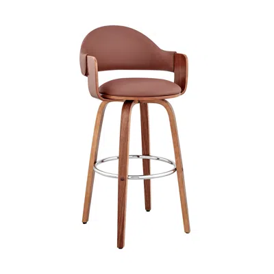 Hivvago 26" Brown Swivel Low Back Counter Height Bar Chair