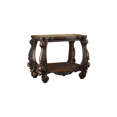 Hivvago 26" Cherry Oak Manufactured Wood Square End Table With Shelf In Brown