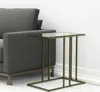 Hivvago 26" Clear And Antiqued Gold Glass And Iron Frame End Table In Green