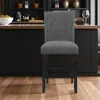 Hivvago 26" Gray And Black Wood And Fabric Counter Height Bar Chair In Black