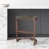 Hivvago 26" Gray And Copper Solid Wood And Iron Backless Counter Height Bar Chair In Brown