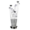 Hivvago 26 Inch Accent Table Lamp, Flower Vase Design, Metal, Chrome Finish In Silver