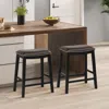Hivvago 26 Inch Counter Height Bar Stool Set Of 2 With Upholstered Seat-brown