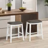 Hivvago 26 Inch Counter Height Bar Stool Set Of 2 With Upholstered Seat-brown