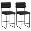 Hivvago 26 Inch Counter Height Bar Stools Set Of 2 With Metal Frame And Footrest