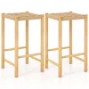 Hivvago 26 Inch Dining Bar Stool Set Of 2-natural