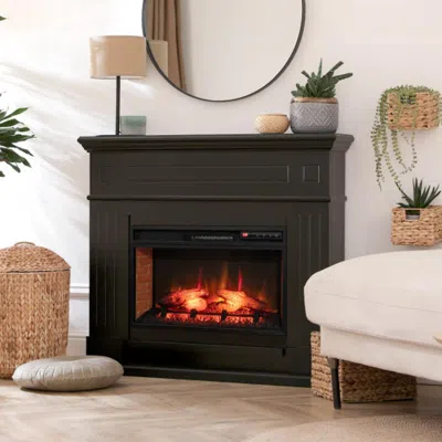Hivvago 26 Inch Infrared Electric Fireplace Insert With Remote Control-black In Brown