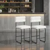 Hivvago 26-inch Metal Frame Counter Chairs With Footrest For Kitchen Or Bar Area - Set Of 2 In Black