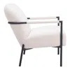 Hivvago 26" Ivory And Black Faux Shearling And Upholstered Arm Chair In White